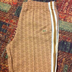 Lacoste Men's XL Monogram Jacquard Light Brown (Tan) Tracksuit Pants - NWT